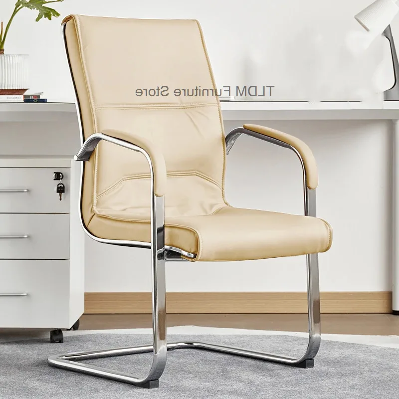 Office Home Office Chaises Seat Chair Comfortable De Chair Computer Sedentary Simple Conference Leather Bureau Bow Furniture