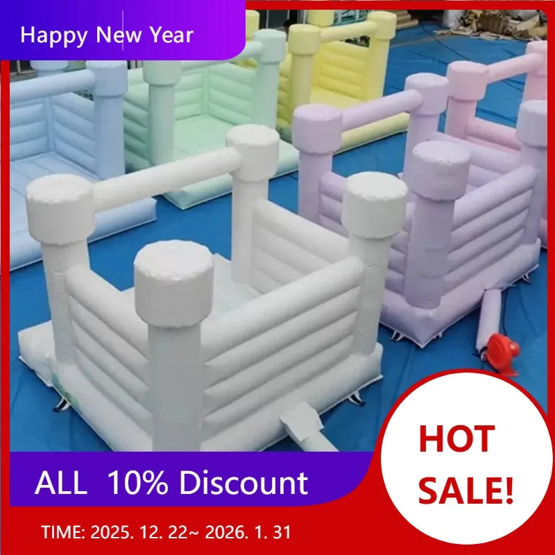 

【Горячая распродажа】Макарон пастельный надувной свадебный прыгающий дом белый прыгающий шезлонг надувной замок розовый синий персиковый ПВХ для детей и взрослых