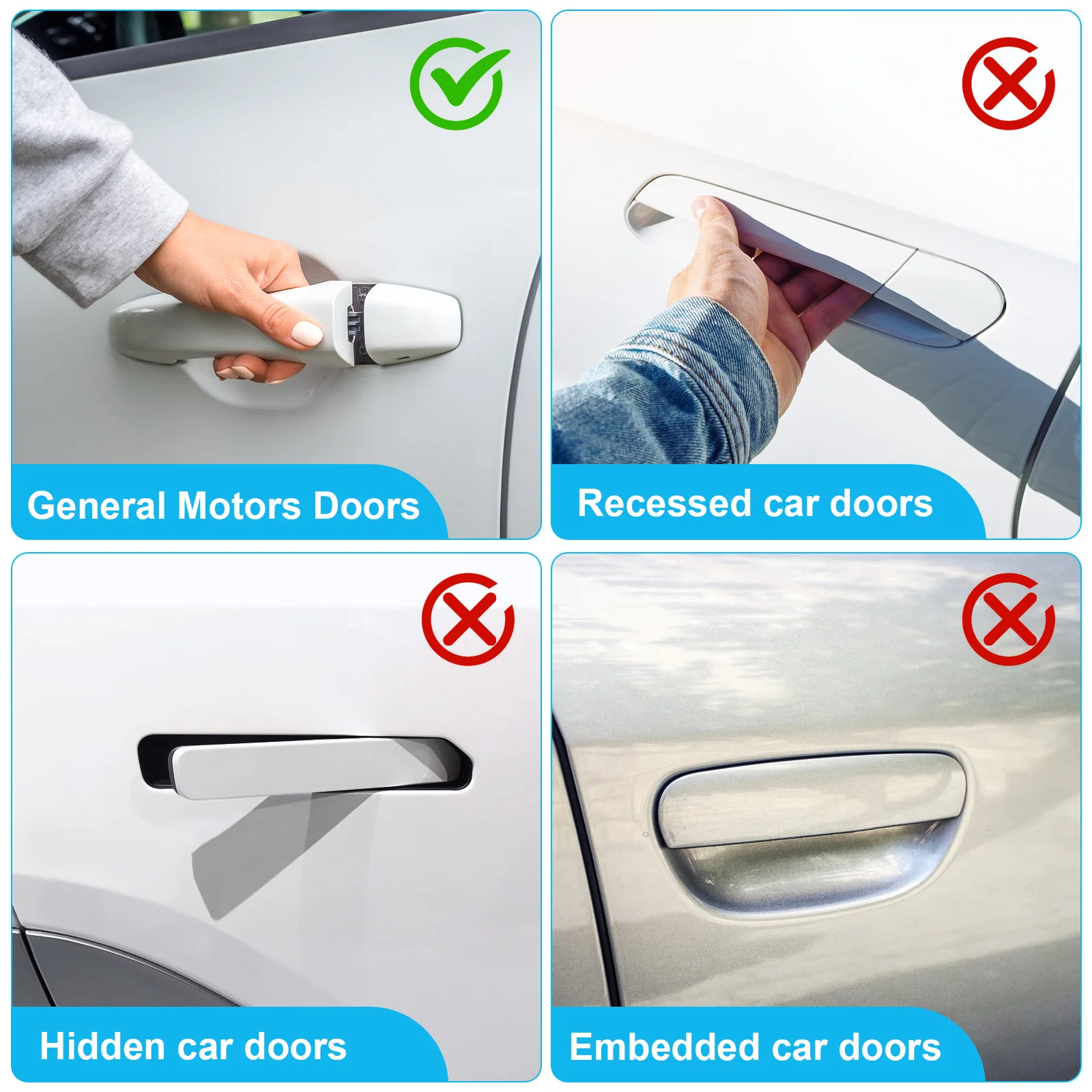 

1 set Car Door Handle Scratch Protector Black White Rhinestone Decorative PVC Material Easy Installation Multi Functional Door