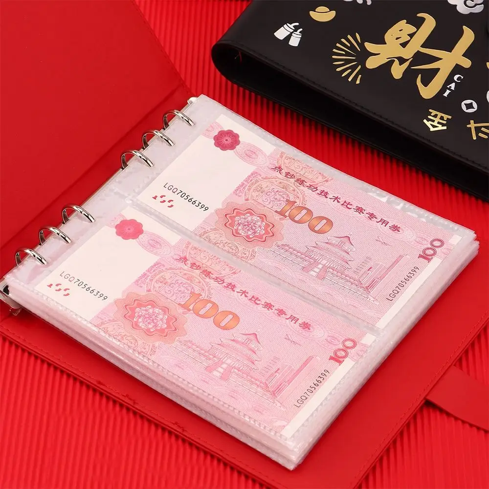 Ricevi ricco durante la notte 100 buste Sfida per risparmiare denaro PU Libro per la raccolta di denaro di grande capacità Impermeabile riutilizzabile