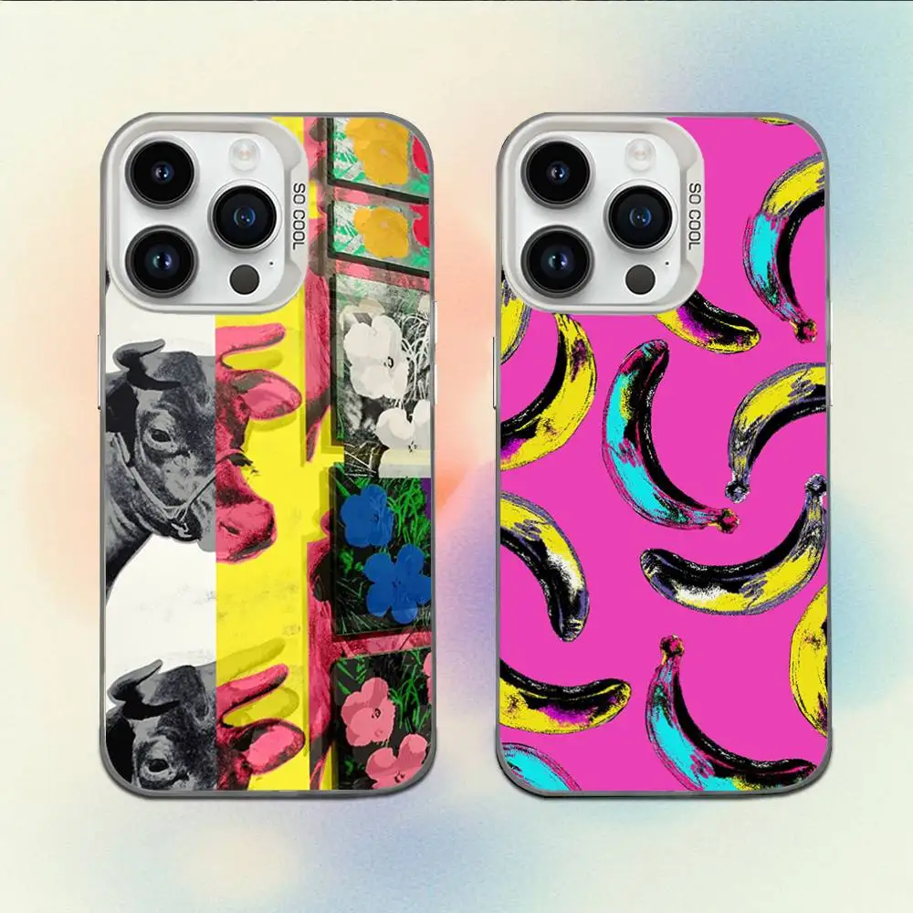 

A-Andy W-Warhol Art Banana Phone Case For iPhone 16,15,14,13,12,11,Mini,Pro,E,MAX White Candy Matte Shockproof Cover