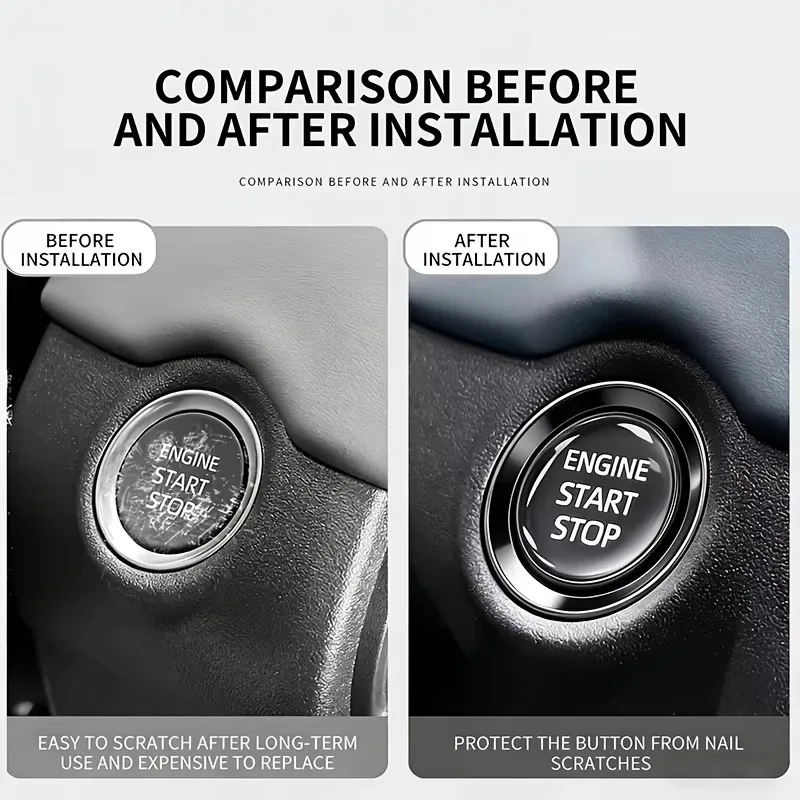 TILONDEX Universal Transparent Protective Sticker for Car Ignition Switch Button Suitable for Start Stop Button Protection Stick