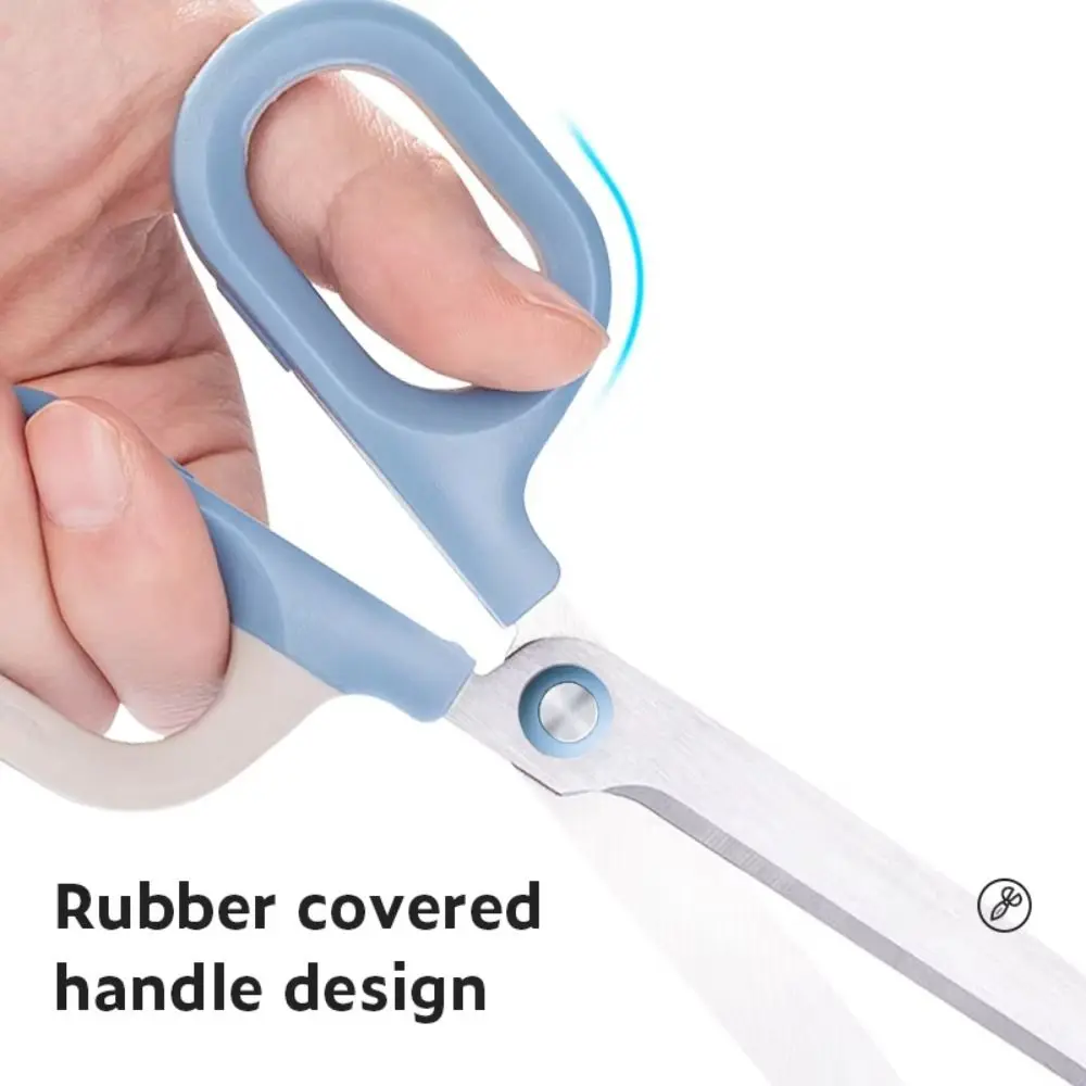 Stainless Steel Stationery Scissors Double Color Hitting Color Household Scissors 18cm Large Loop Handle Paper Scissors