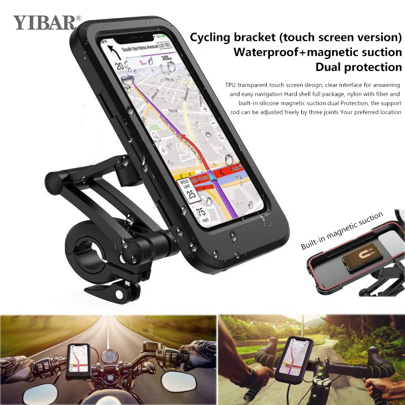 

Waterproof Motorcycle Bike Mobile Phone Holder Support Universal Bicycle GPS 360° Swivel Adjustable Motorcycle Cellphone Holder