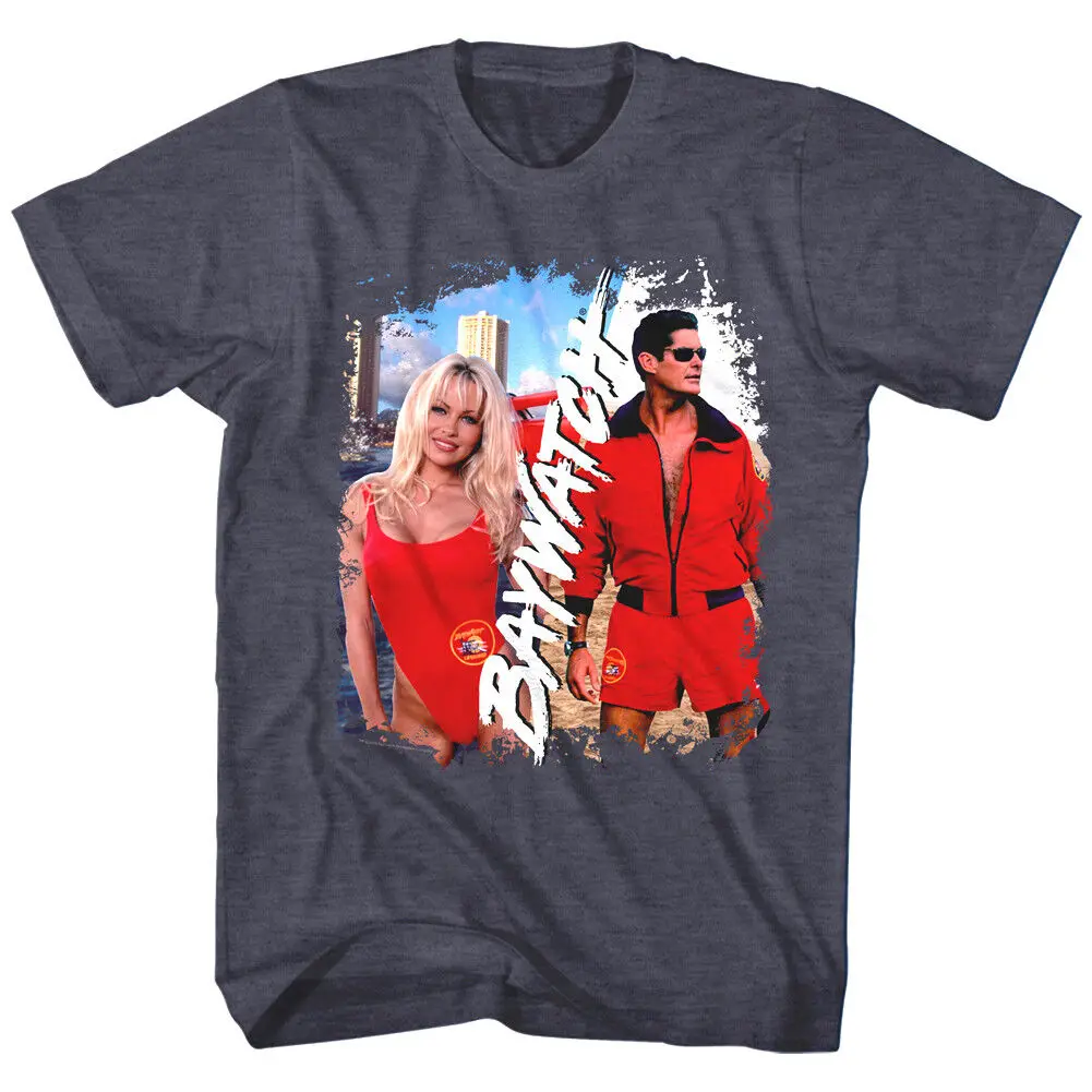 Baywatch Pamela Anderson David Hasselhoff Men's T Shirt TV Beach Lifeguard Hoff