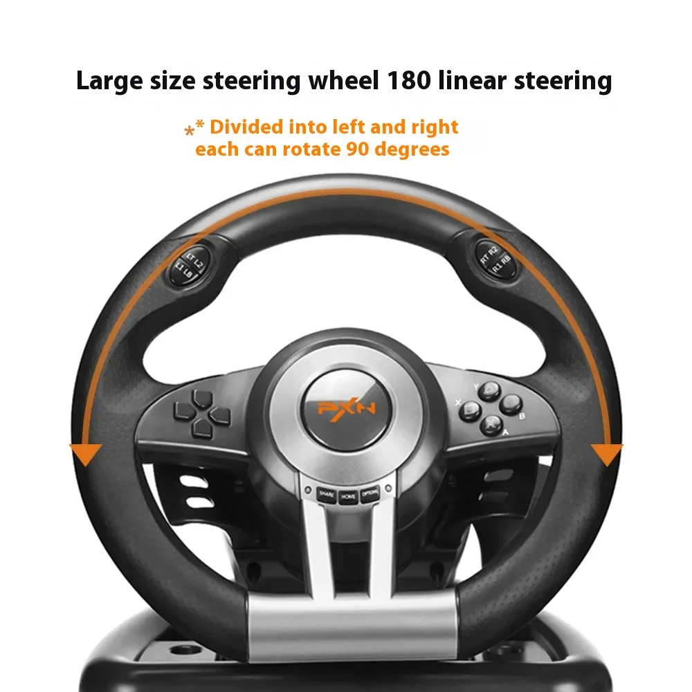 Pxn V3 Pro Gaming Steering Wheel 180° Rotation Usb Wired Gamer Steering Wheel Controller Wheel Vibrating for Pc/Ps4/Xbox Series view 4