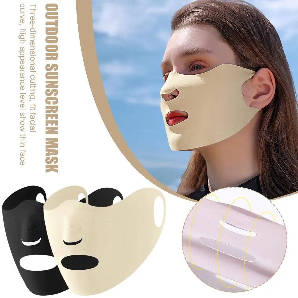 

Summer Outdoor Golf Reusable Ice Silk Mask Face-modified Nose Sports Mask Outdoor Sunscreen Three-dimensional Hole D1D9