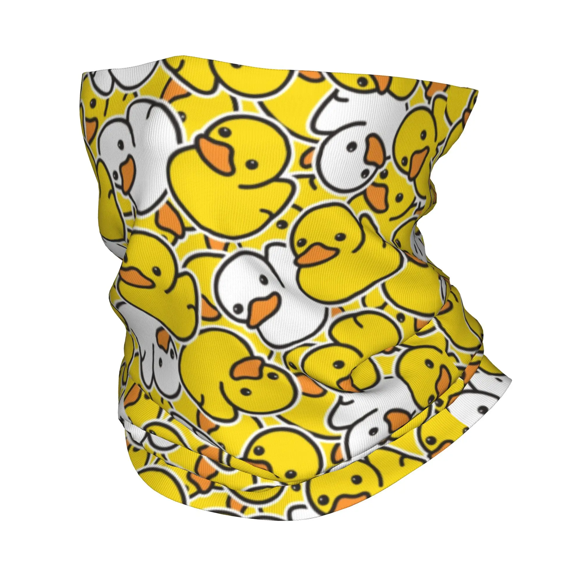 Yellow Cartoon Animal Rubber Duck Neck Gaiter Men Women UV Protection Winter  Bandana Scarf for Hiking