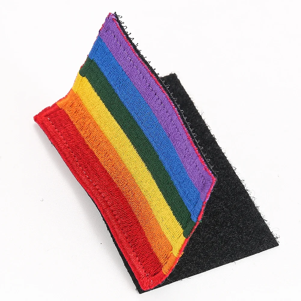 

Peace Love Rainbow Patch DIY Apparel Sewing Supplies Appliques LGBT Decor Badges Hook Loop Emboiderd