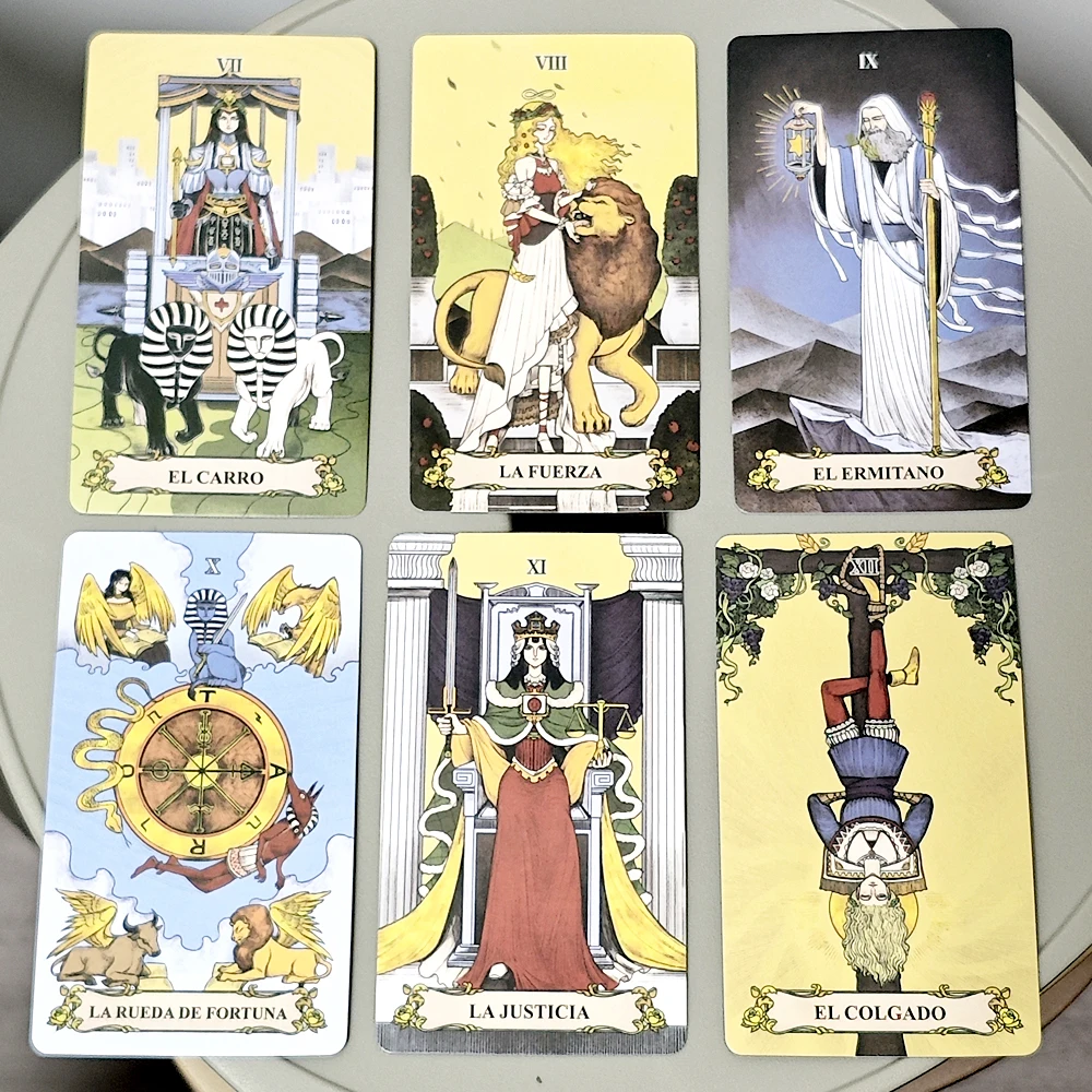 Secret Mirror Tarot Deck 78 Pcs Modern Tarot Cards 10.3*6cm with Healing Energy To Illuminate Life’s Shadows and Light Spanish