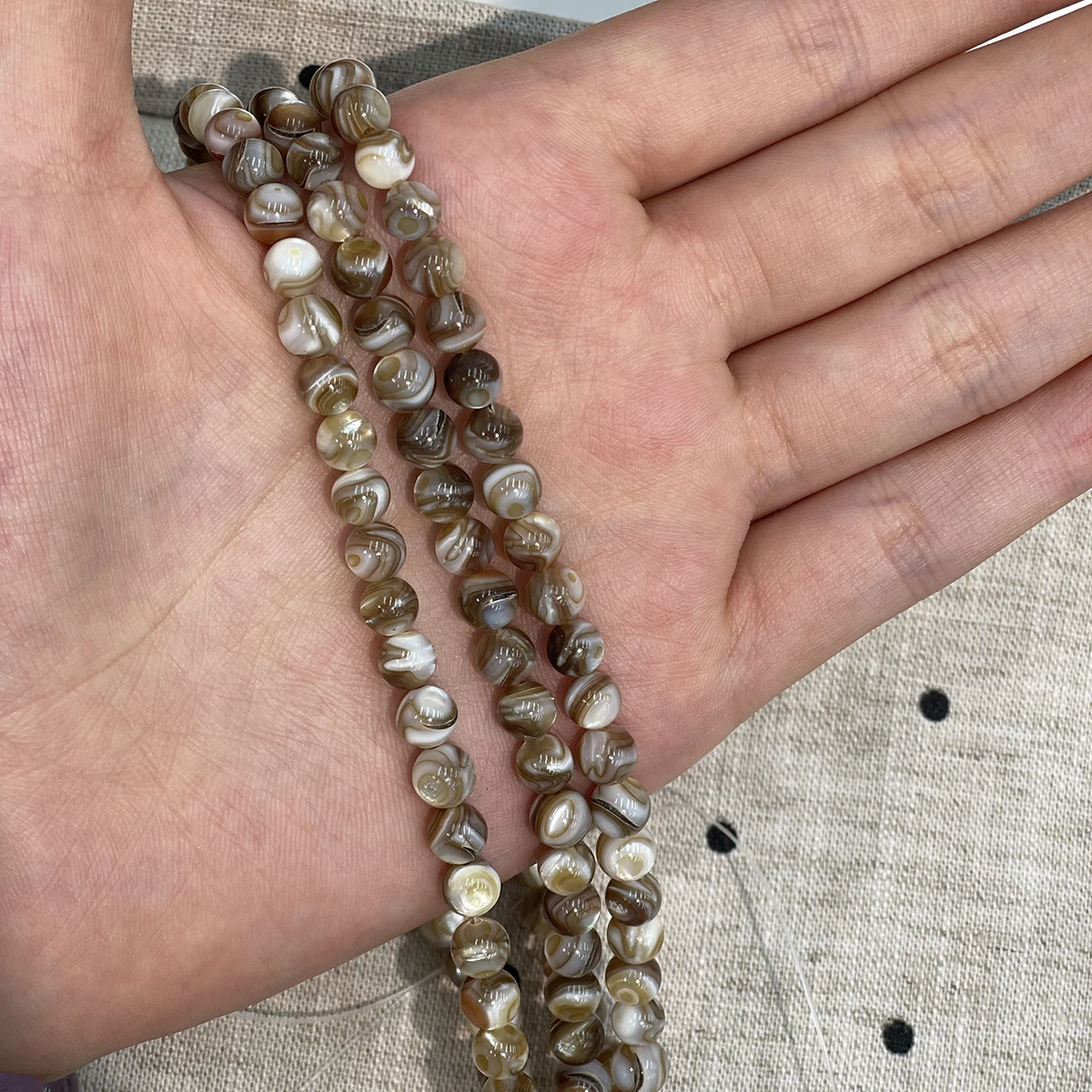 DIY Muschel-Isolationsperlen Natürliche Meerwasser-Muschelperlen 5-6mm für Schmuckherstellung DIY Halskette Armband Ohrringe Ketten Zubehör – Detail 5