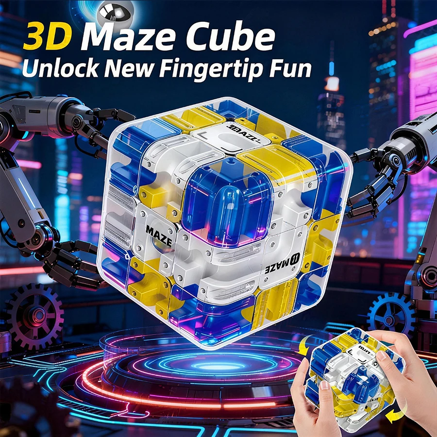 

Puzzle Maze Cube, Large Labyrinth 3D Puzzle Maze Cube - Engaging Brain Teaser Toy, Three-Dimensional Magic Cube Brain Teaser Bal