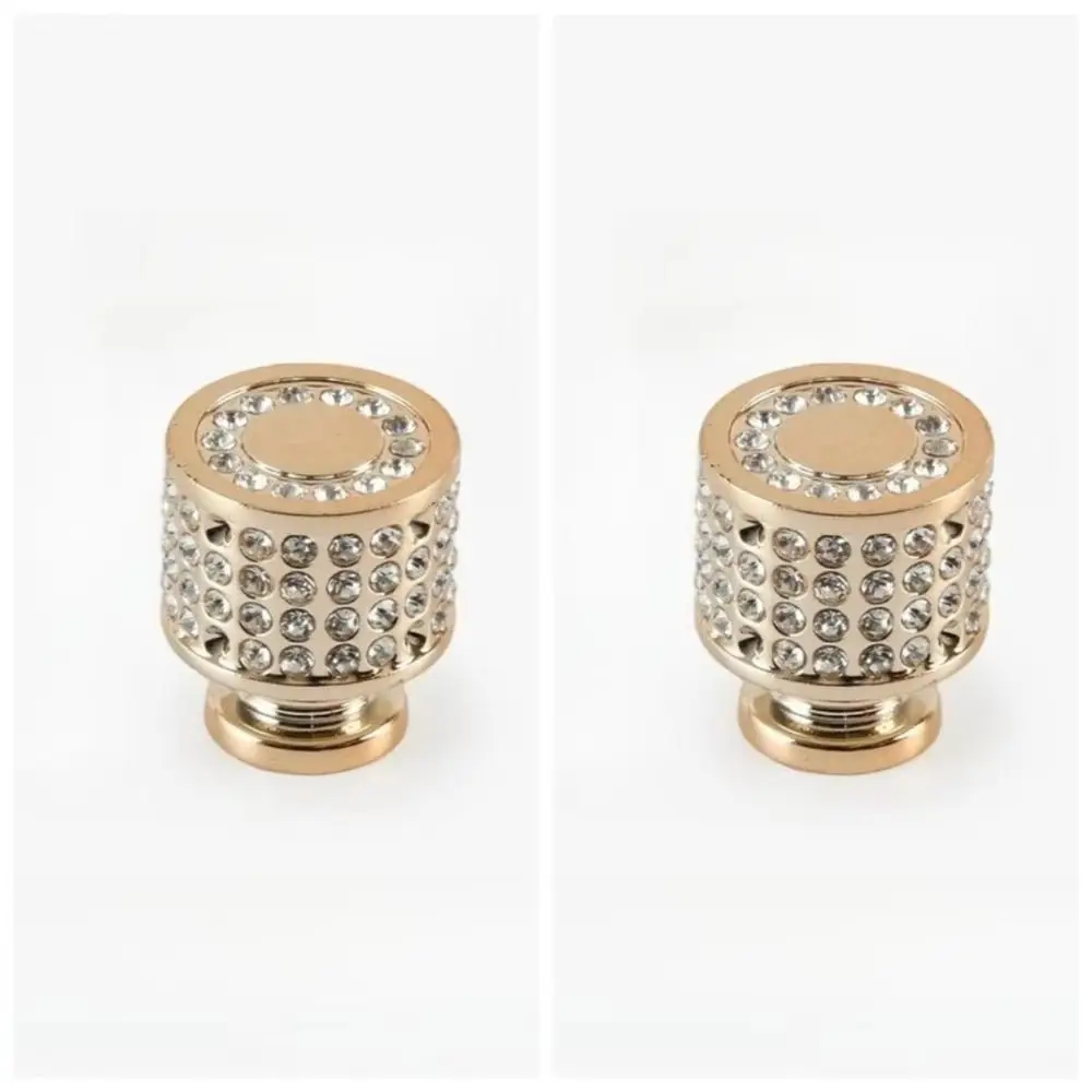 2PCS Single-hole Cabinet Door Handles Rhinestone Crystal Drawer Pulls Multiple Color Simplicity Wardrobe Door Handle