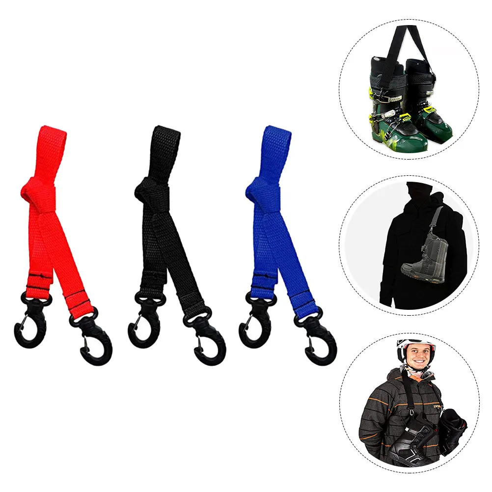 3Pcs Sturdy Ski Boot Strap Reusable Weather Resistant Easy Adjust Wide Band for Comfortable Carrying Ski Strap