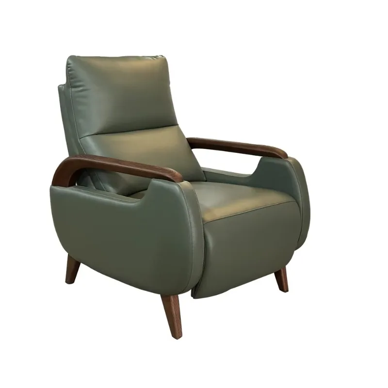 

Solid wood armrest electric lift recliner heavy duty leather electric sofa anti-fouling retractable bed small size foldable