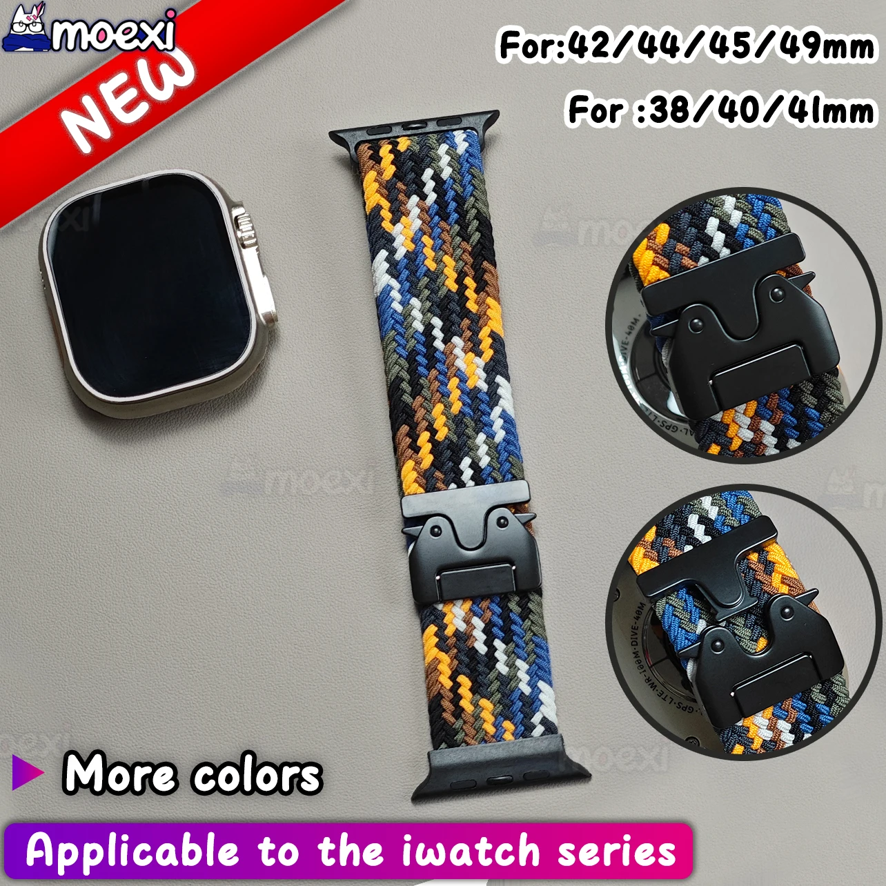 

Woven Strap For Apple watch band 49mm 44mm 40mm 45mm 41mm 42mm 38mm New Weave style iWatch Series 10 7se 8 6 5 Ultra2 SmartWatch