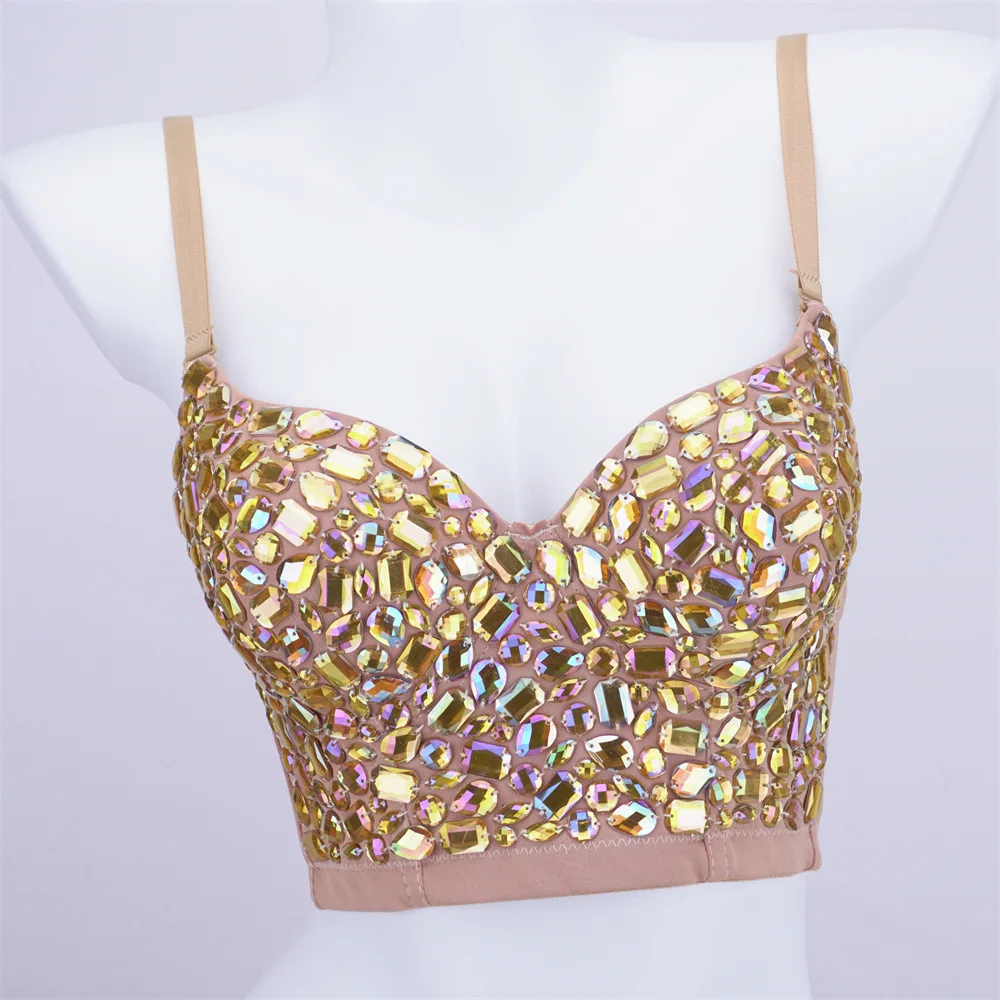 

Fantasy Color Acrylic Steel Ring Bustier Top Female Nightclub Hot Girl Fishbone Body Shaping Outside Corset