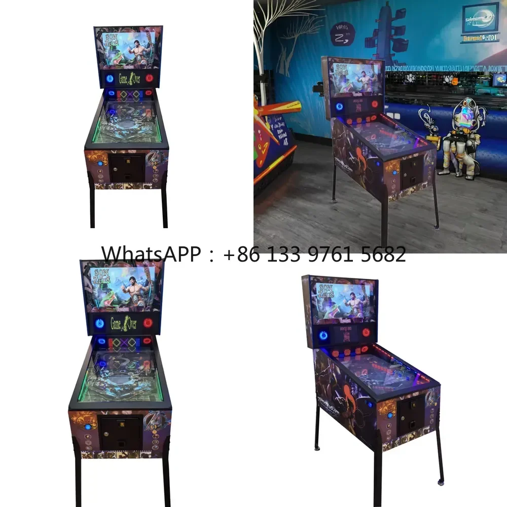 WSQ Family Entertainment Coin-Operated 96 Pinball Machine 32-inch Virtual Pinball 1100 Free Play Bar Billiard Room Metal