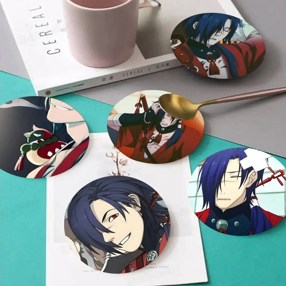 1pc Koujaku Game D-DRAMAtical Murder Wooden Coaster Colour Printing Cup Mat Home Desk Decoration Gifts
