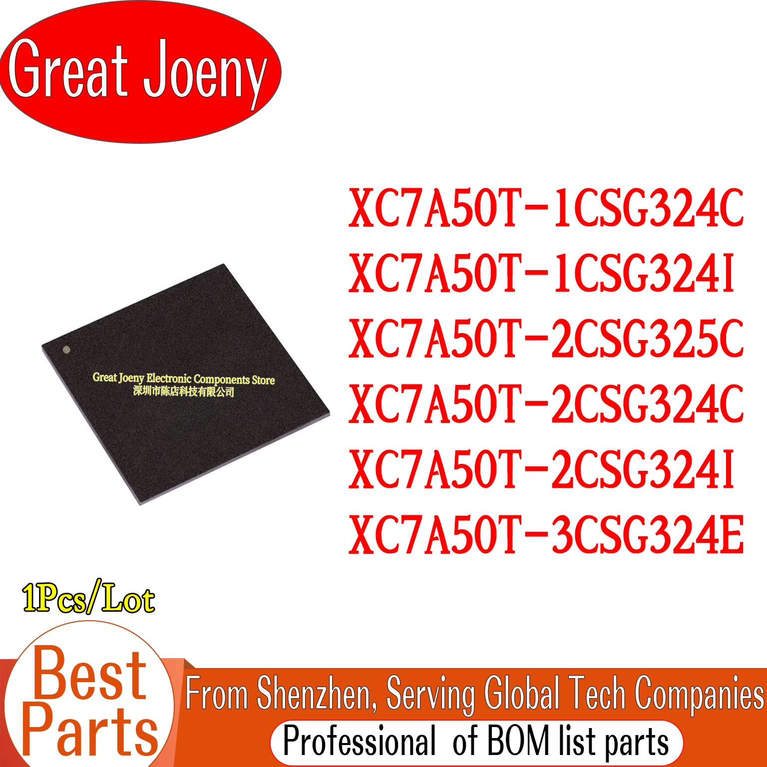 100% New Original XC7A50T-1CSG324C XC7A50T-1CSG324I XC7A50T-2CSG325C XC7A50T-2CSG324C XC7A50T-2CSG324I XC7A50T-3CSG324E