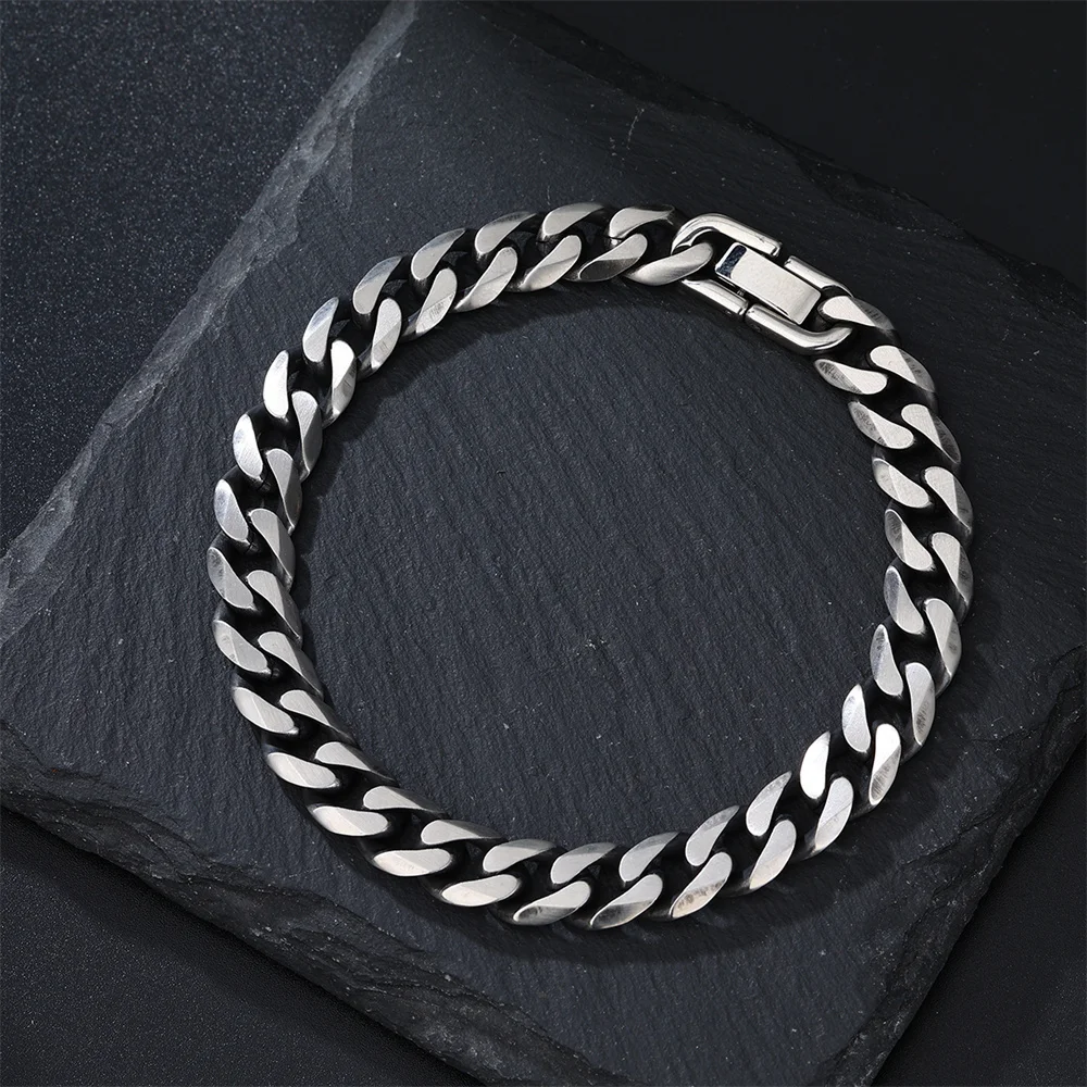 HIP HOP 9MM 8inch Stainess Steel Cuban Link Bracelet Curb Rapper Bracelets For Men Women Jewelry Trendy Handmade Wholesale Gifts