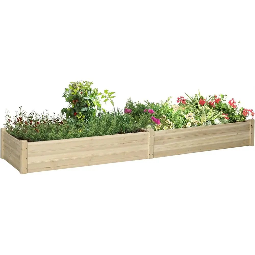 

Набор для приготовления приподнятого деревянного грядка-клумбы, уличный ящик-кашпо с дренажем, для выращивания овощей, трав и цветов, натуральный