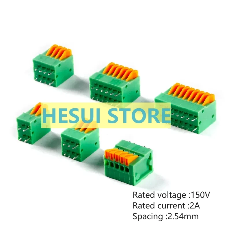 5 PCS KF141V-2.54-2/3/4/5/6/8P Double-row in-line 2.54mm spacing spring PCB wiring terminals