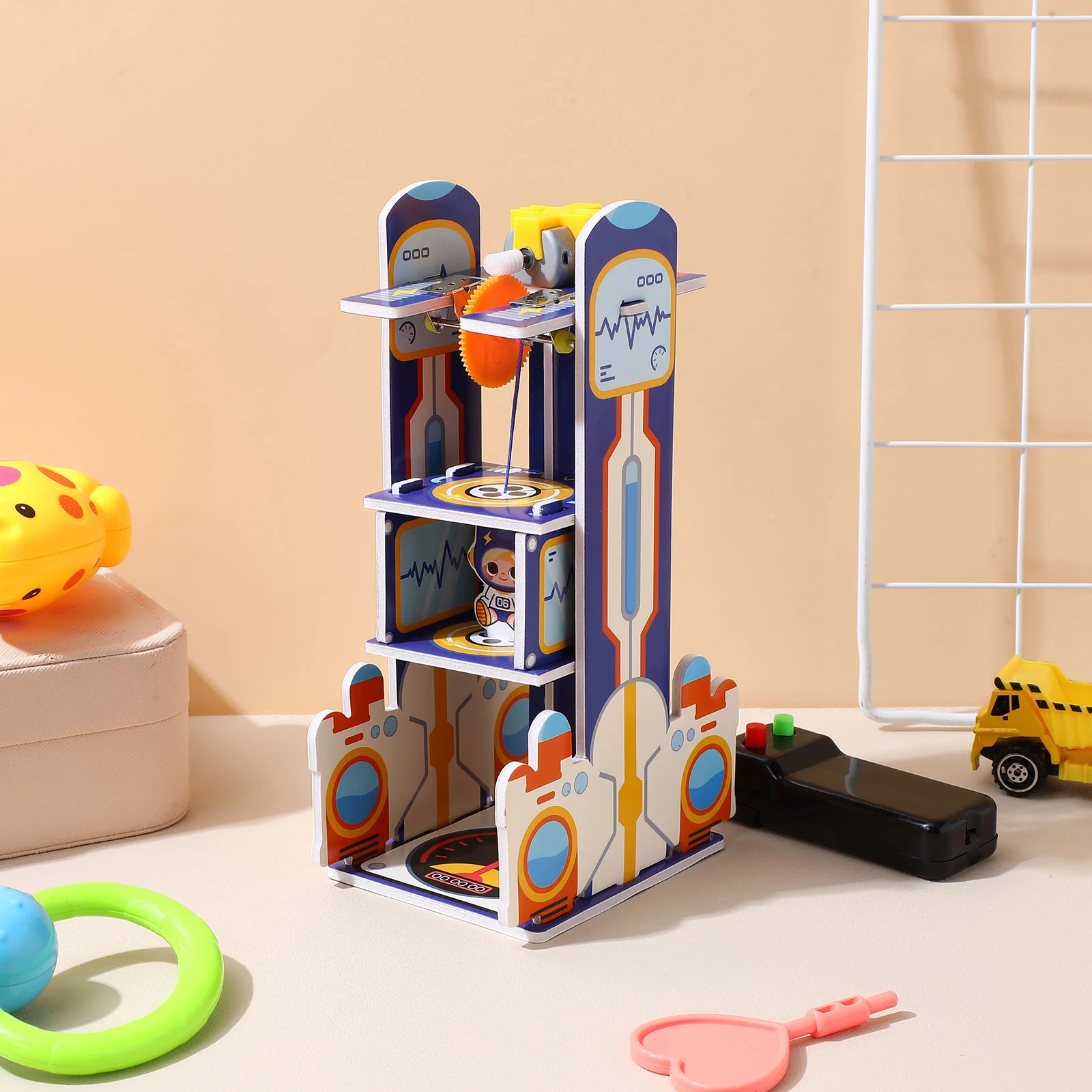 1 مجموعة 1 مجموعة مصعد تجميع اليدوية للأطفال مشروع بناء الجذعية لغز ميكانيكي التعليمية لتقوم بها بنفسك عدة