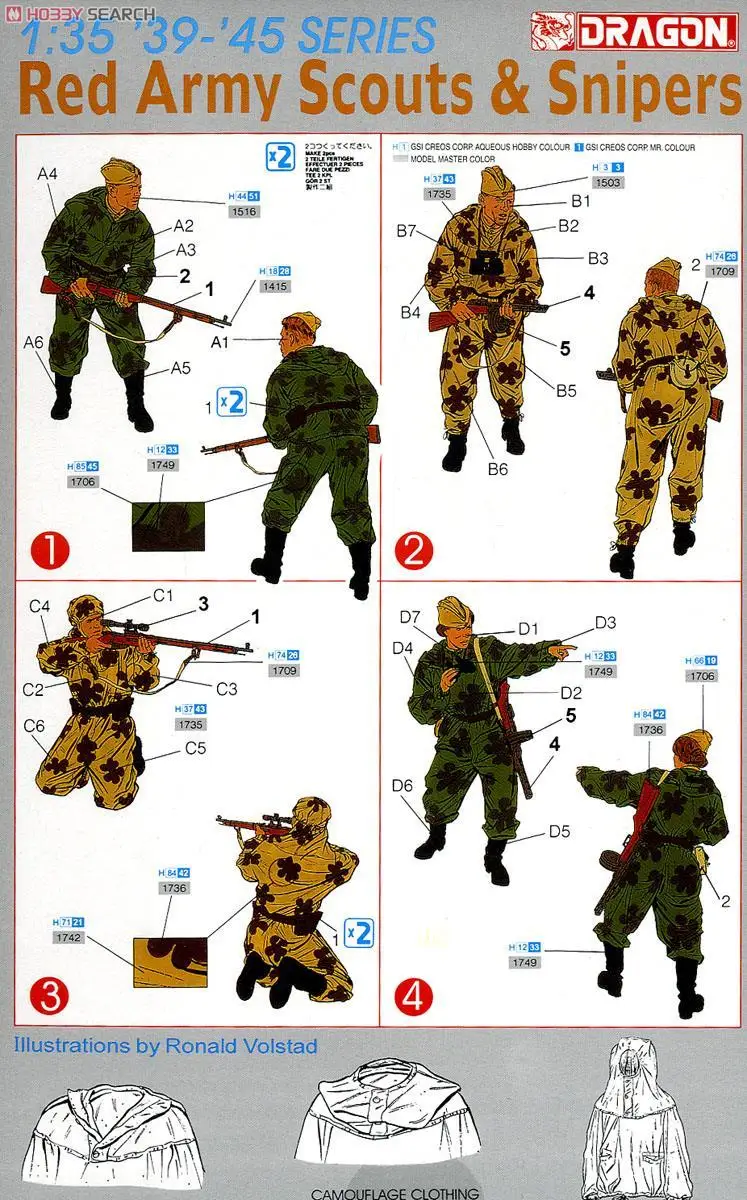 Dragon 6068 /35 WW.II Soviet Army Scout & Sniper (Female Soldier 2 Figures, Male Soldier 2 Figures)