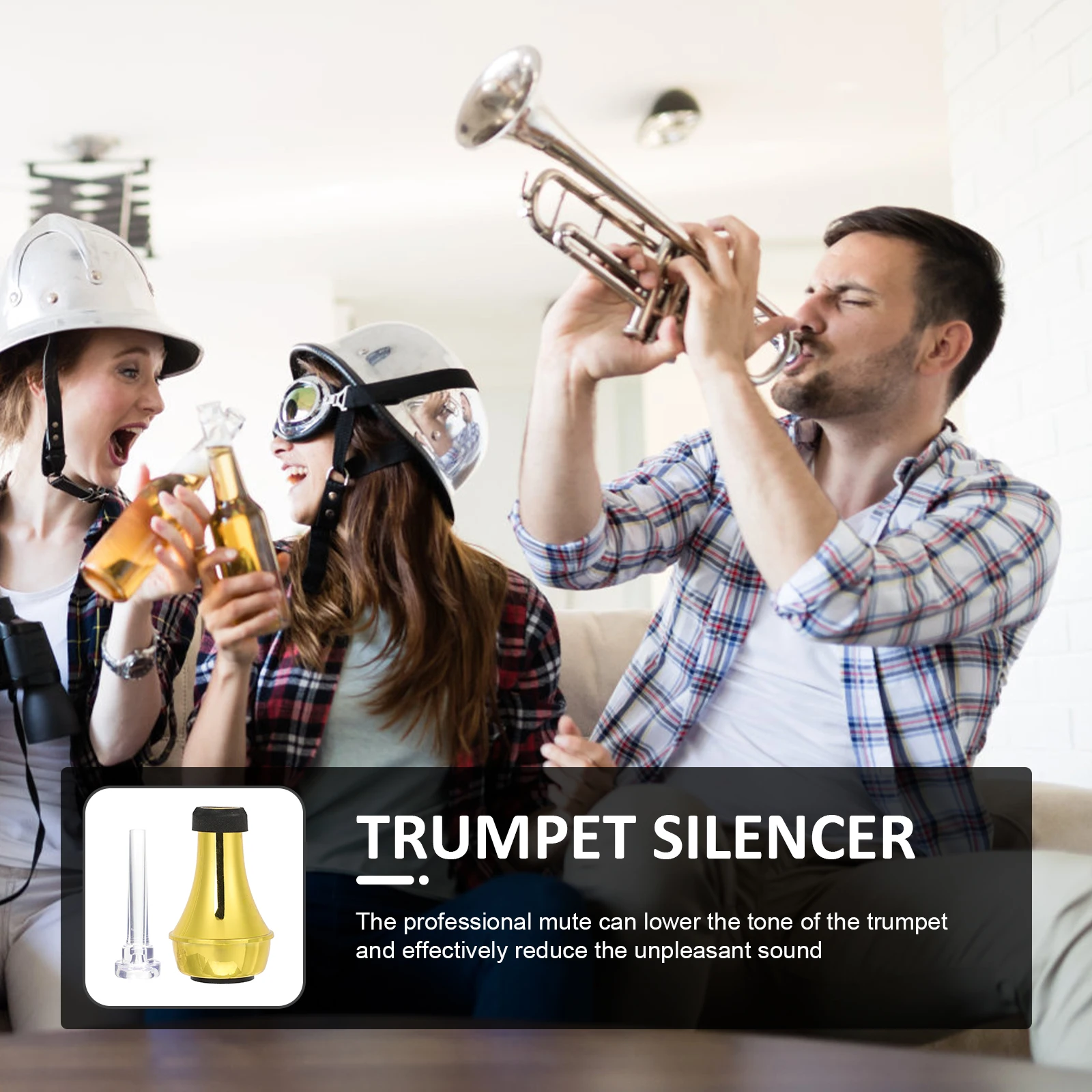 

1Set ABS Trumpet Practice Mute Straight for Trumpet Players Fine Craftsmanship Compact Design Reduces Overtones