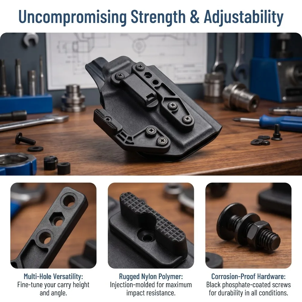 Injection Nylon Kydex Sheath Claw Belt Clip DIY Kit Adjustable Waist Carry Accessories for EDC Fixed Blade Knife Sheath view 3