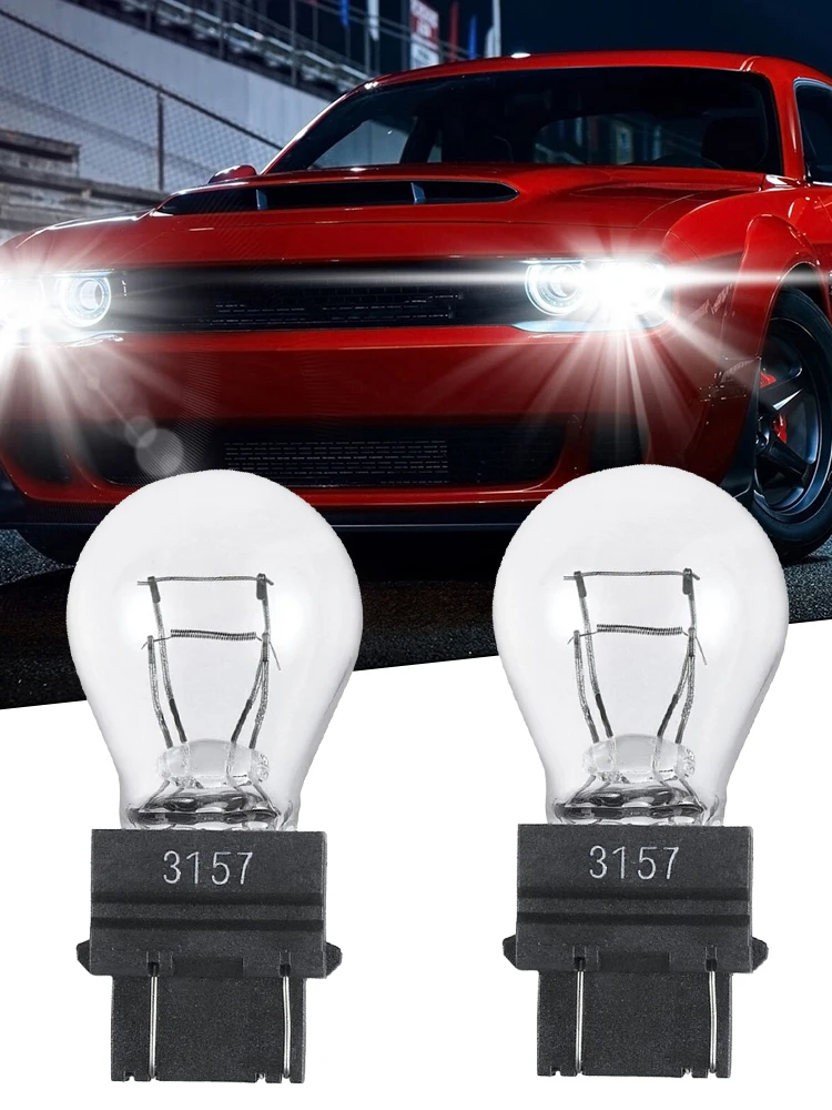 2 Pack 3157 12V 21/5W Clear Shell Tail Signal Brake Light Bulbs Replacement Headlight Lighting & Lamps Auto Parts