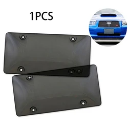 Smoked Clear License Plate Cover Frame Shield Tinted Bubbled Flat Car Carbon fiber