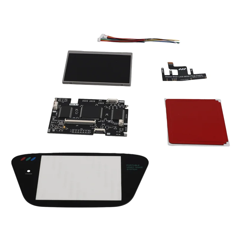 【ABUP】2X V4 IPS OGS مجموعات شاشة LCD لـ SEGA Game Gear شاشة كاملة V4.0 شاشة LCD تسليط الضوء على السطوع لـ SEGA GG باللون الأسود