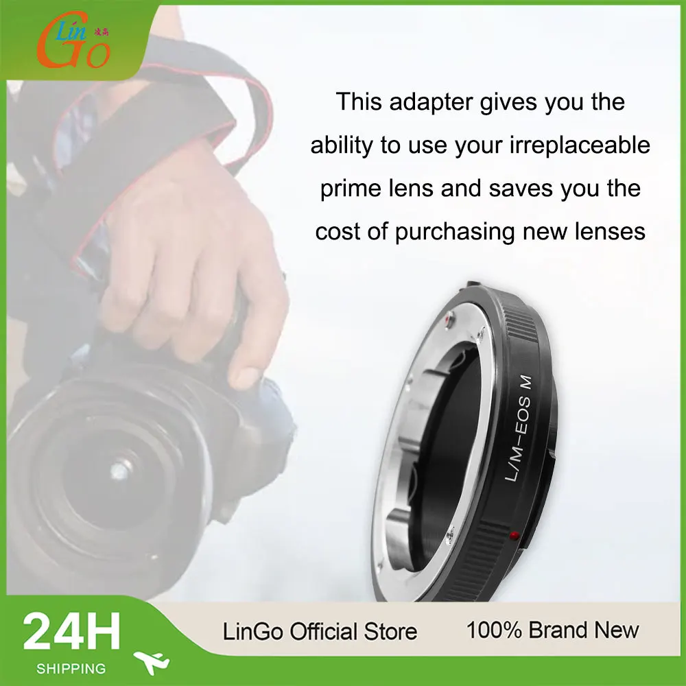 LinGo Mount Adapter Ring For Leica M Mount LM L/M Lens To For EOS M EF-M Mount Mirrorless Camera Adapter