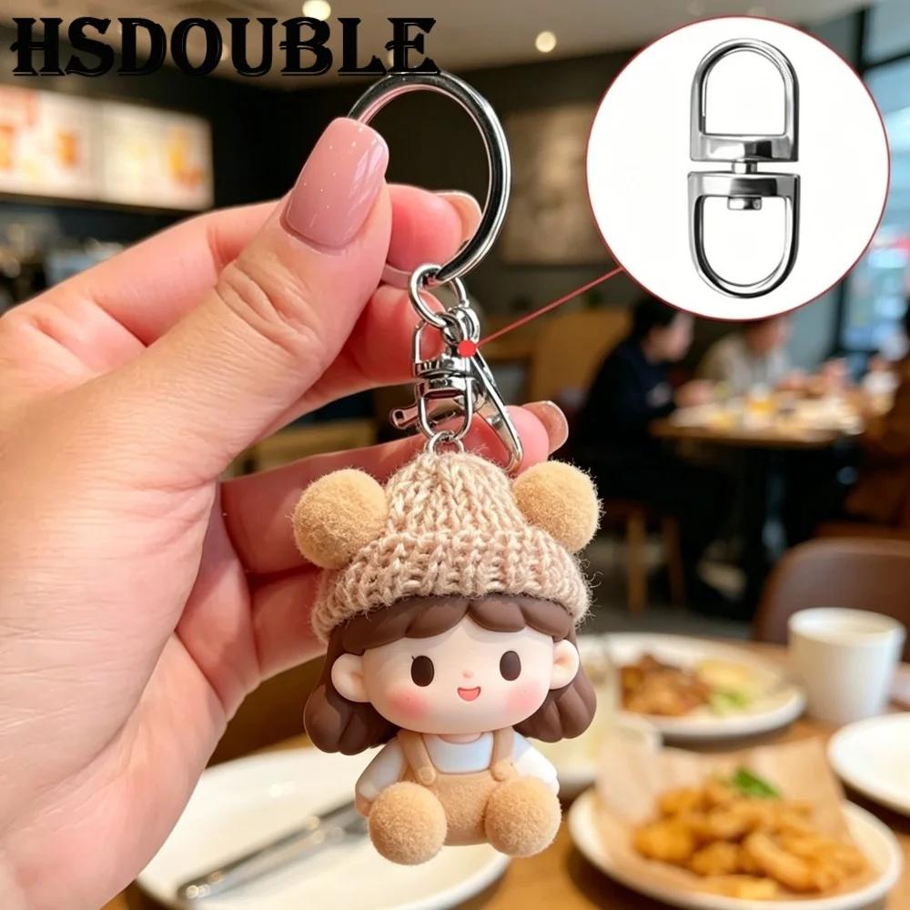 10-200Pcs Metal Swivel Hook Clasp Key Chains Keyrings Connectors For Keychains Lanyards Paracord Handbag DIY Bag Accessories