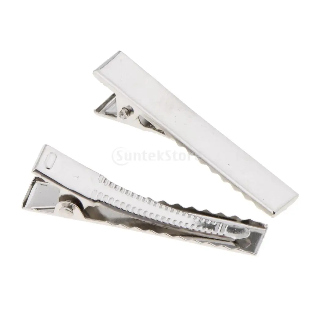 50/100pcs Girls Duckbill Clips Grip Pin Single Prong Alligator Hair Clip Bow DIY Blank Hairpin