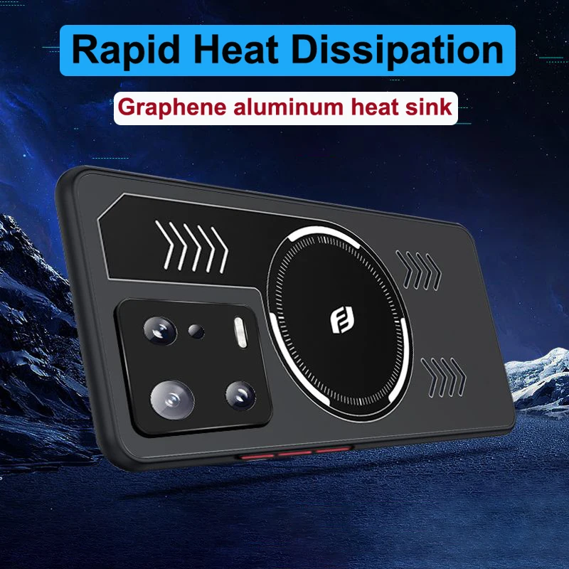 

For Xiaomi Mi 13 Graphene Heat Dissipation Case For Xiaomi Mi 13 Pro 5G Breathable Cooling Back Cover + Rechargeable Mute Cooler