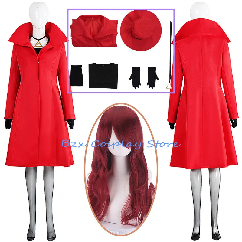 

Anime Cosplay Carmen Cos Sandiego Costume Woman Red Trench Hat Outfit Wig Set Halloween Party Carmen Uniform Suit for Women