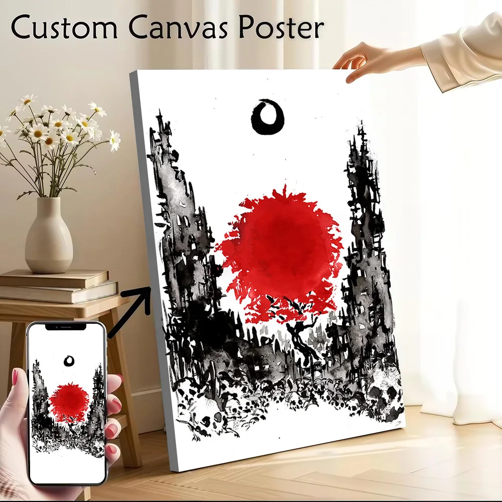 Red Tree Canvas Print Perfect Gift for Fans Lovers Personalized Wall Art Poster for Home Decor Living Room Decorative Picture