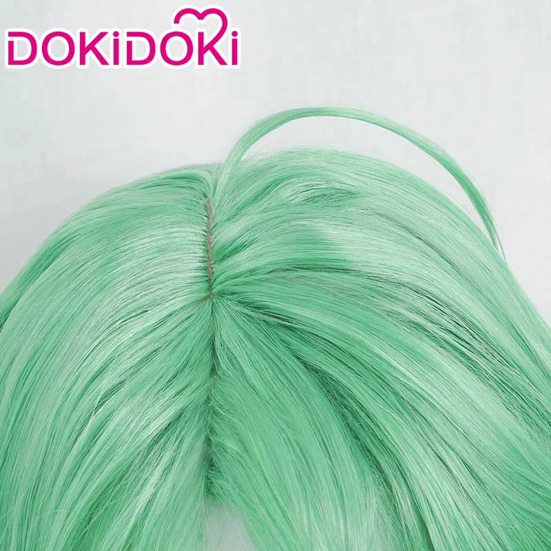میں Baizhu Wig Game Genshin Impact DokiDoki Cosplay Halloween Cosplay Wig Bai Zhu Cosplay Glassess Green Hair Dendro #4
