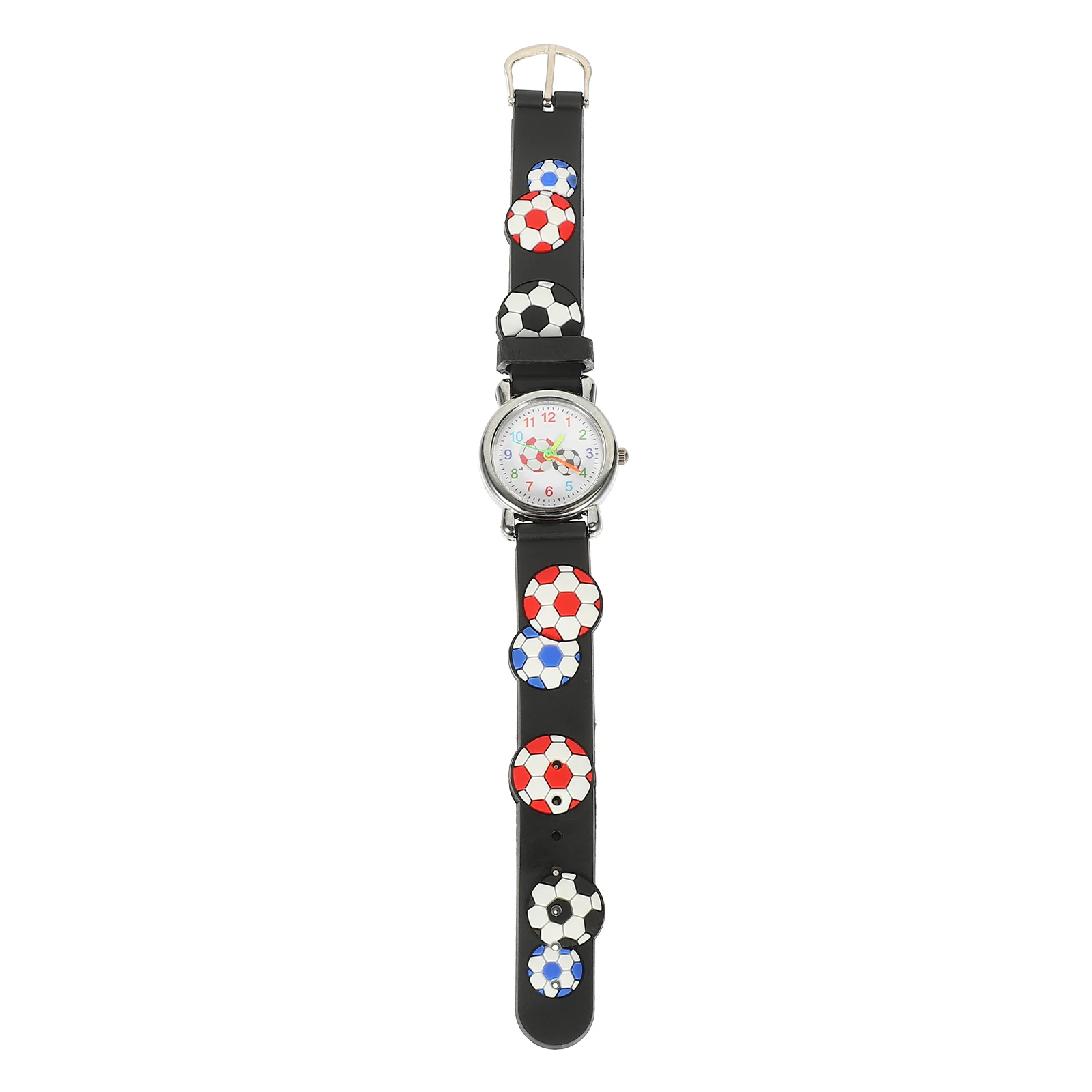 

Football Pattern Stainless Steel Kids Watch Sports Watch for Boys Cartoon Soccer Ball Design Toddler Gifts Learning