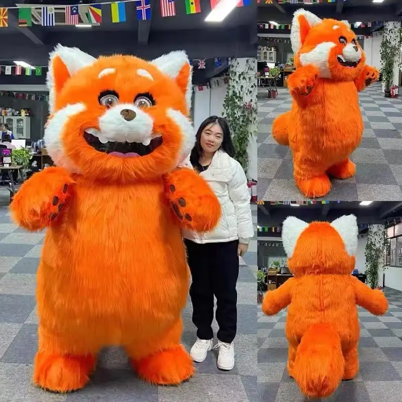 

Miniso 2m/2.6m Inflatable Orange Raccoon Mascot Costume Blow Up Outfits Halloween Carnival Party Fancy Suits No Battery