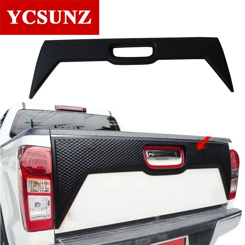 

Matte black Tailgate Trim Panel Cover For Isuzu Dmax D-max 2016 2017 2018 2019 Double Cabin Car Styling Accessories YCSUNZ