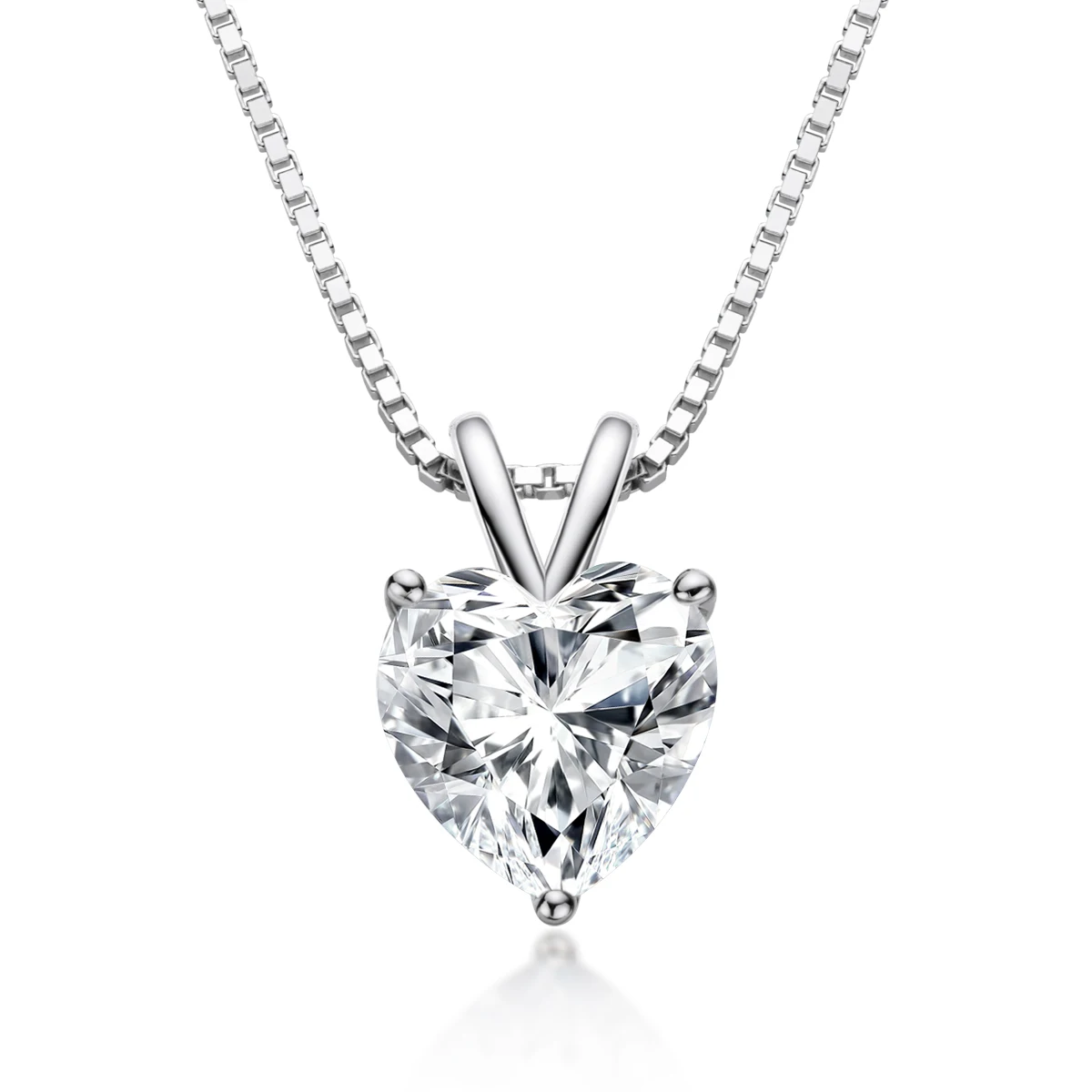 IOGOU Moissanite Heart Pendant Necklace 2.0ct D VVS1 Diamond Real 925 Silver Chain Woman Luxury Quality Jewelry Engagement Gift