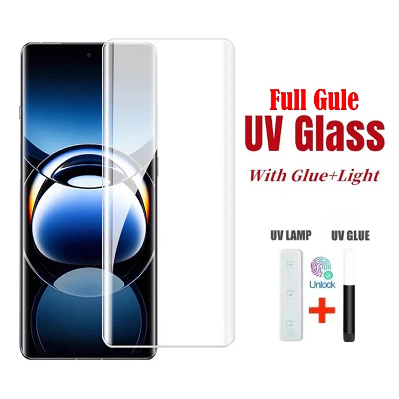 

UV Liquid Glue Tempered Glass For Samsung S23 S24 S22 Ultra Film Galaxy Note 8 9 10 20 S8 S9 S10 Plus S20 S21 + Screen Protector