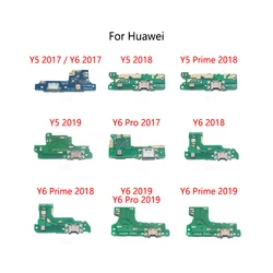 USB Charge Dock Port Socket Jack Plug Connector Flex Cable For Huawei Y5 2017 Y6 Pro 2018 2019 Prime Charging Board Module