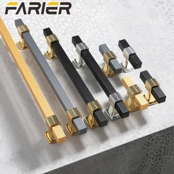 Modern two-color stitching light luxury European wardrobe cabinet door handle drawer shoe cabinet furniture hardware handle