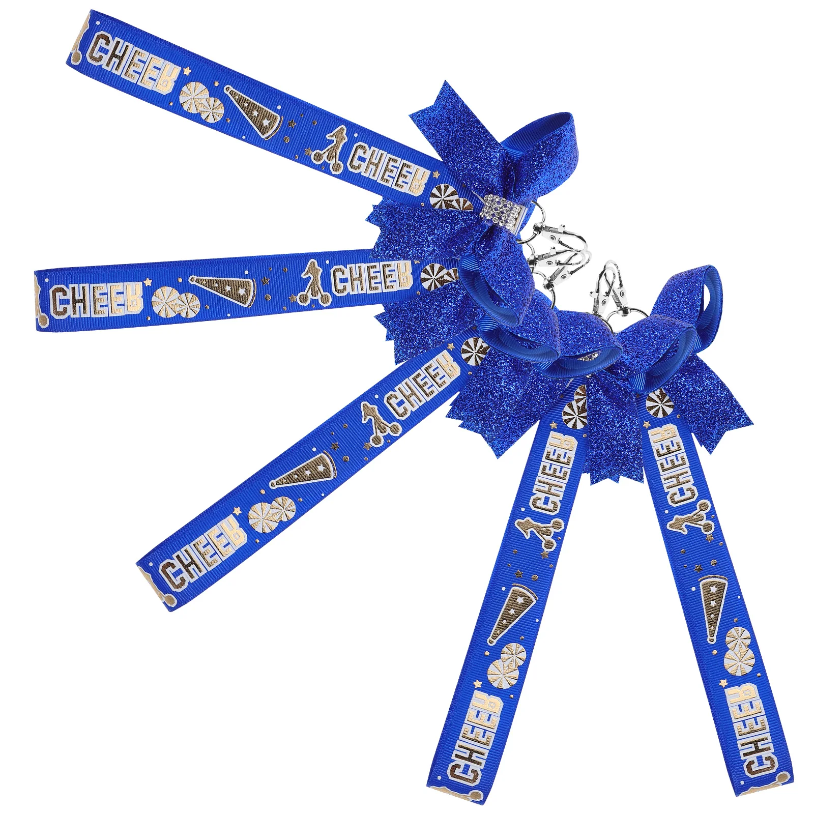 

5pcs Bow Keychain Cheerleader Accessories Fashionable Design Dynamic Ribbon Girls Backpack charms Bulk Souvenir