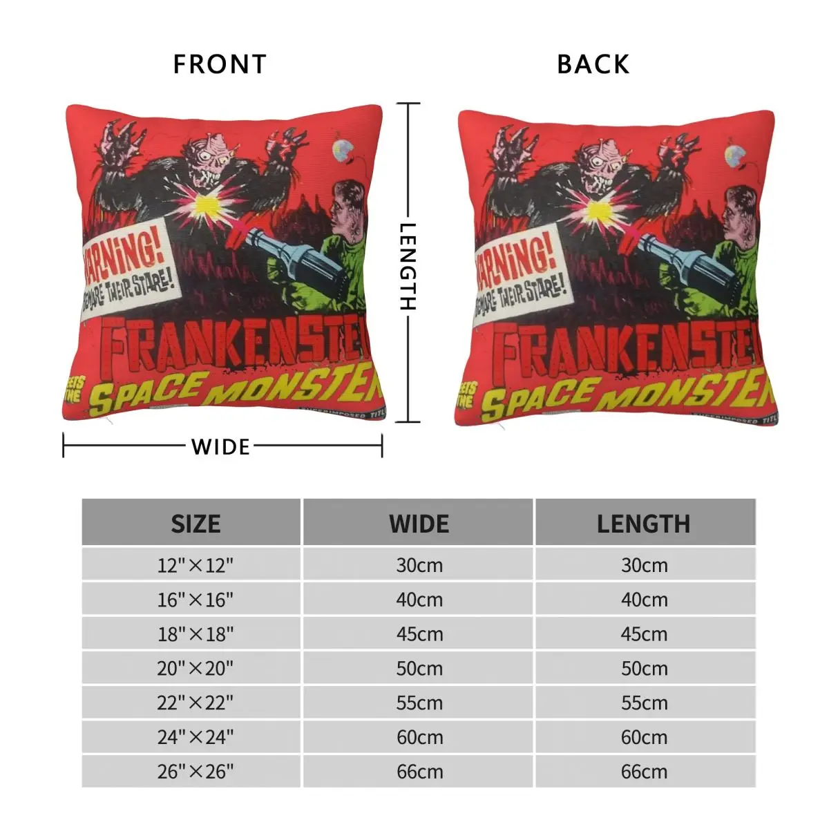 Frankenstein Meets The Spacemonster Pillowcase Polyester Linen Velvet Creative Zip Decorative Bed Cushion Cover